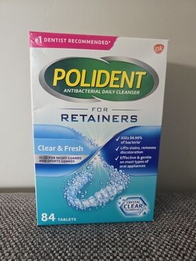 2 For $10 Polident for Retainers Antibacterial Cleanser 84 Tablets Sports Braces